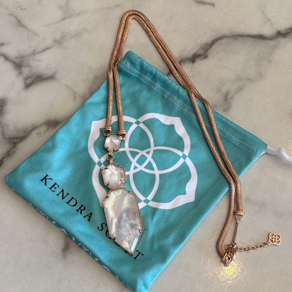 Kendra Scott Gold Necklace with Iridescent Pendant